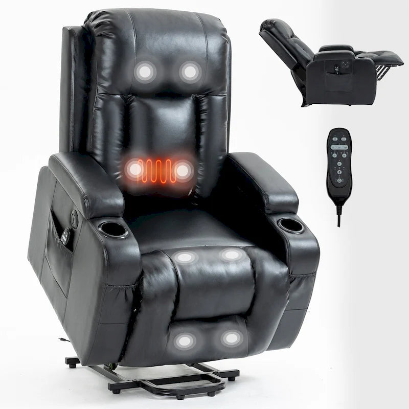 Power Lift Recliner Chair with Massage and Lumbar Heat