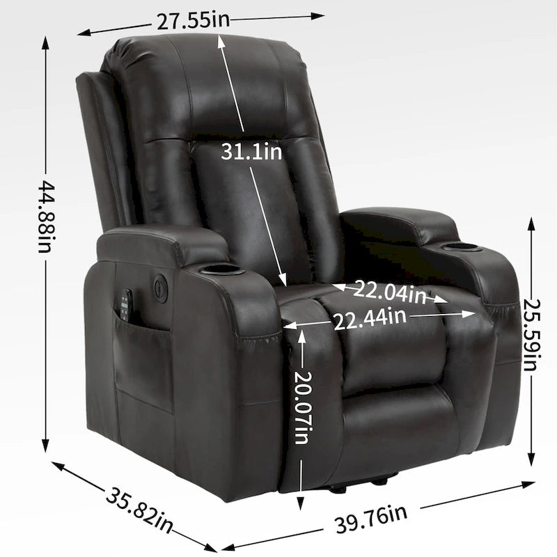 Power Lift Recliner Chair with Massage and Lumbar Heat