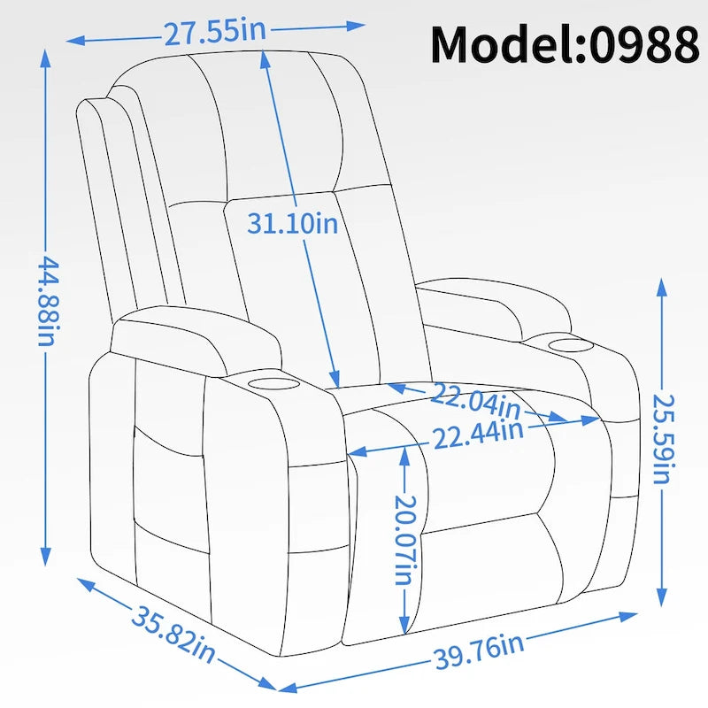 Power Lift Recliner Chair with Massage and Lumbar Heat
