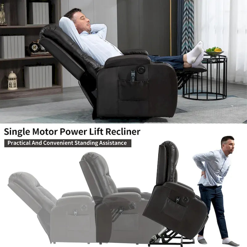 Power Lift Recliner Chair with Massage and Lumbar Heat