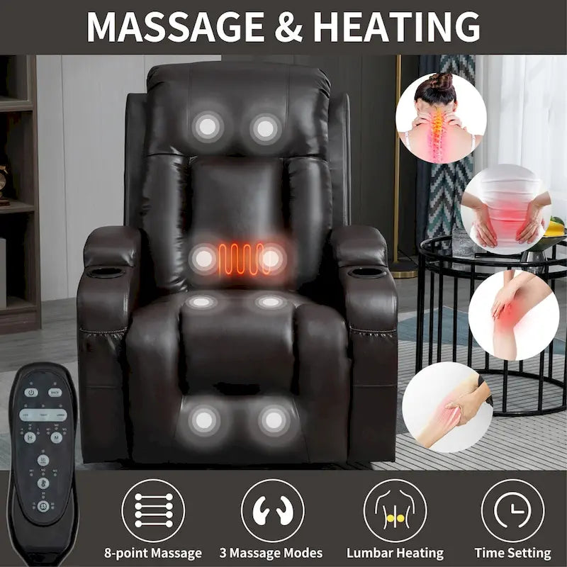 Power Lift Recliner Chair with Massage and Lumbar Heat