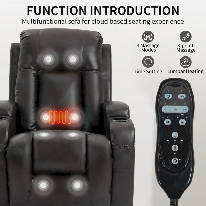 Power Lift Recliner Chair with Massage and Lumbar Heat
