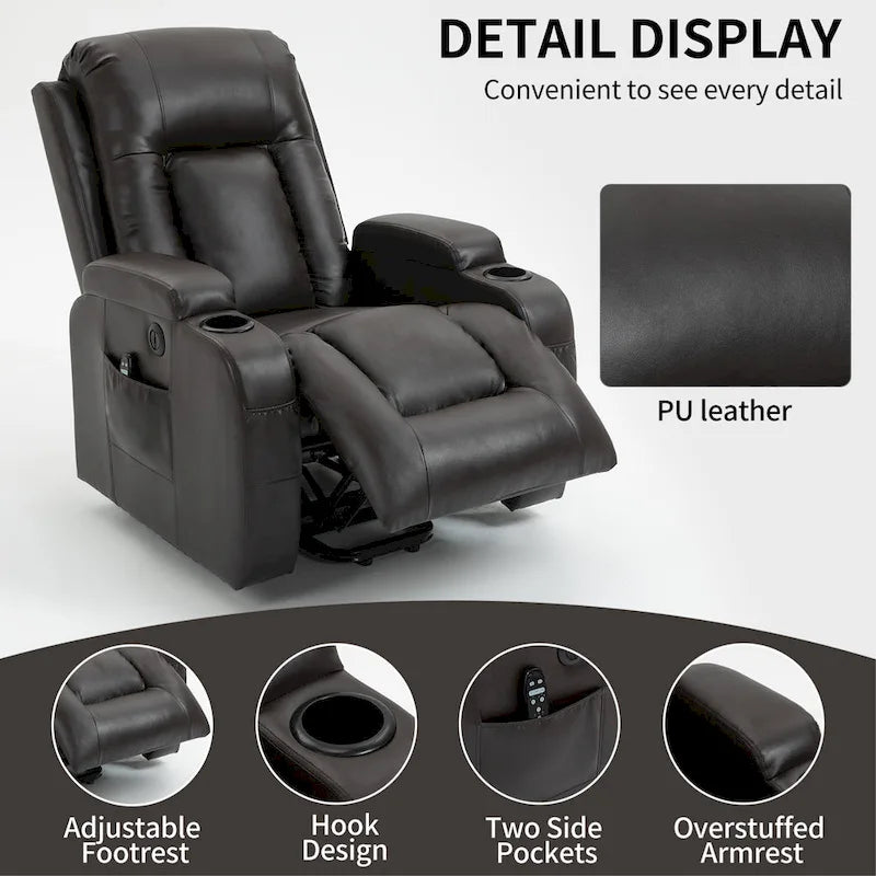 Power Lift Recliner Chair with Massage and Lumbar Heat