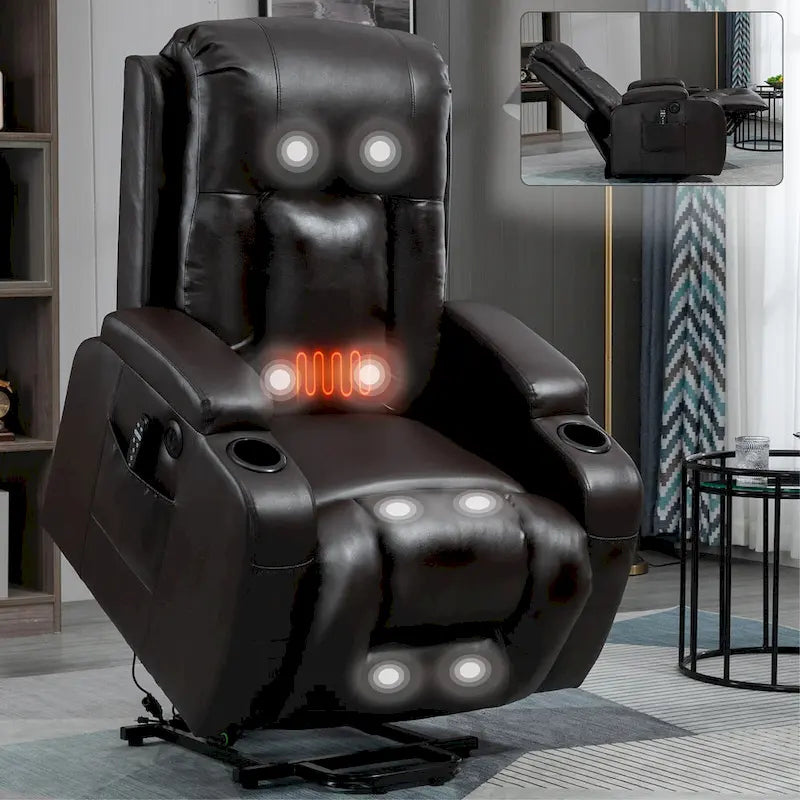 Power Lift Recliner Chair with Massage and Lumbar Heat