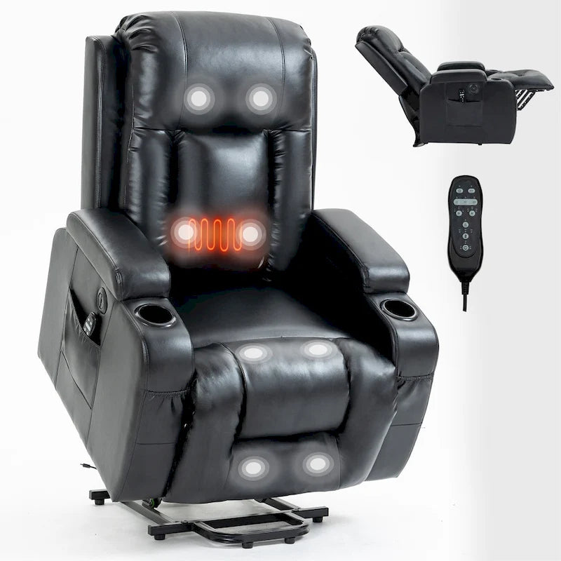 Power Lift Recliner Chair with Massage and Lumbar Heat