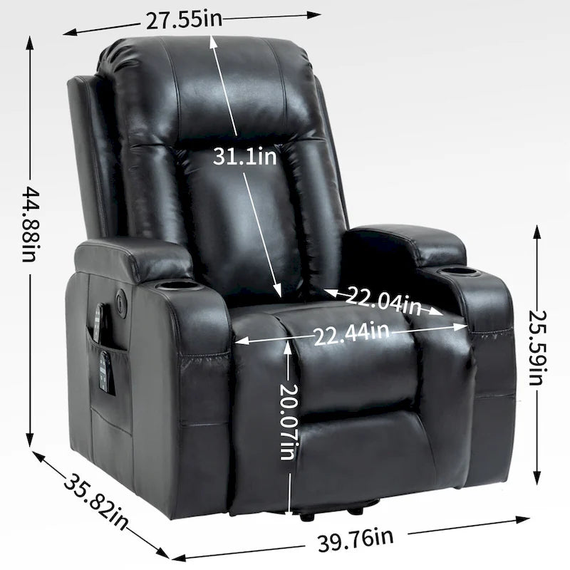 Power Lift Recliner Chair with Massage and Lumbar Heat