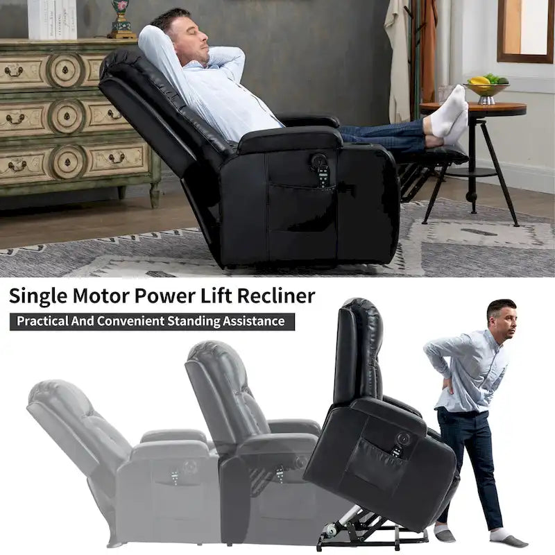 Power Lift Recliner Chair with Massage and Lumbar Heat