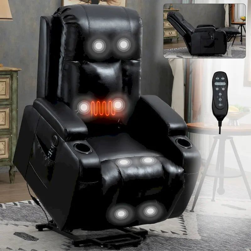 Power Lift Recliner Chair with Massage and Lumbar Heat