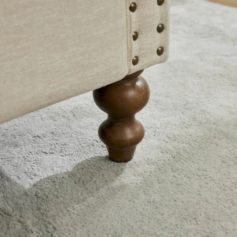 75.2 Chenille 3-Seater Sleeper Sofa with 4 Throw Pillows And 2 Bolsters