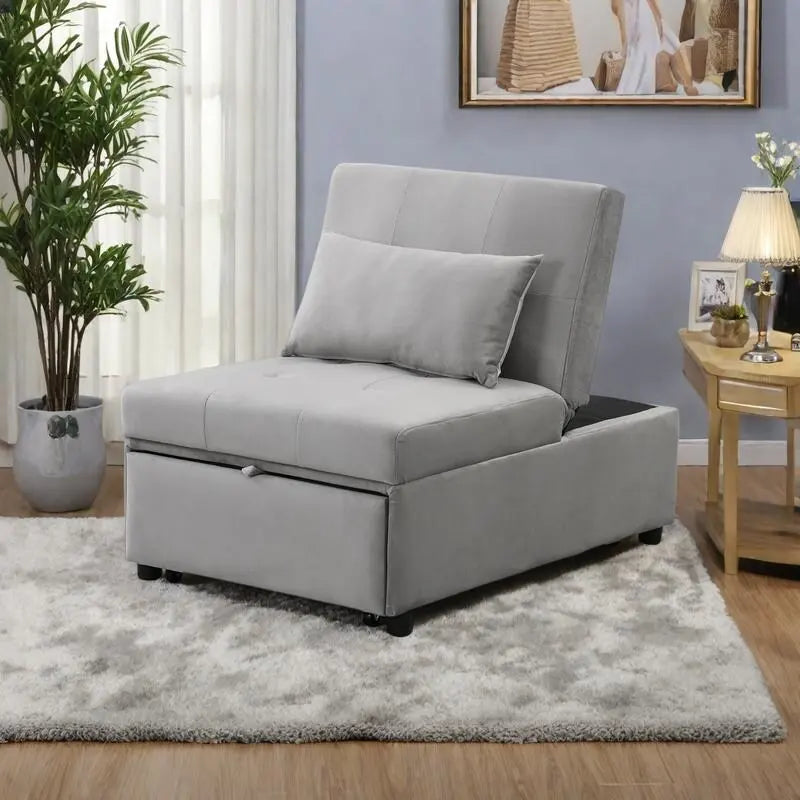 Canapé-lit pliant multifonctionnel en forme de pouf – Se transforme en chaise longue et en lit simple (capacité de 120 kg)