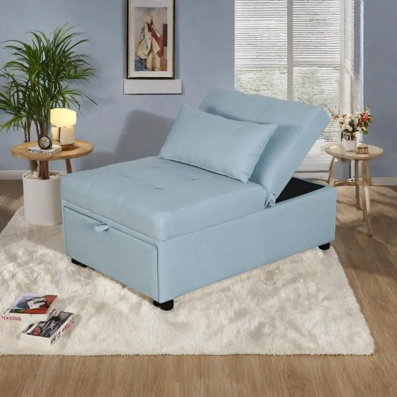 Canapé-lit pliant multifonctionnel en forme de pouf – Se transforme en chaise longue et en lit simple (capacité de 120 kg)