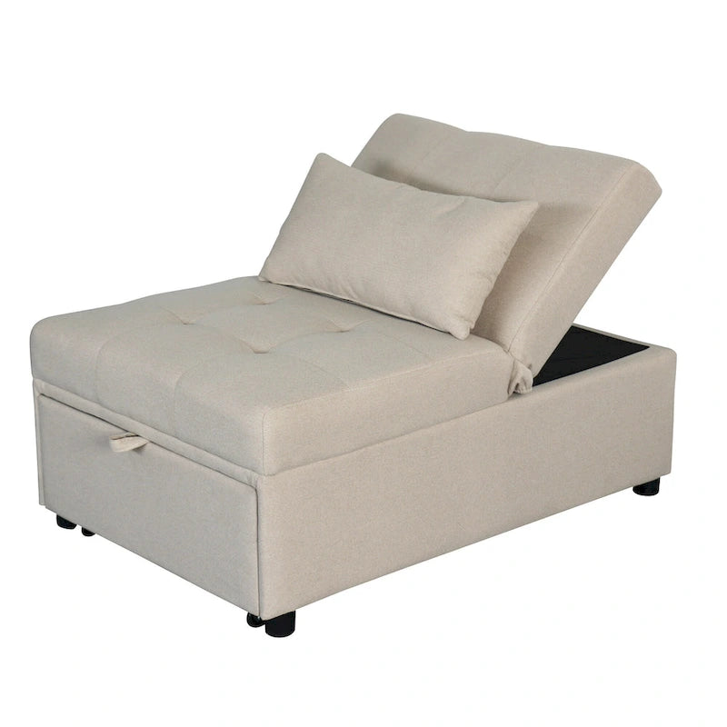 Multi-Functional Folding Ottoman Sofa Bed with Converts to Lounge Chair and Single Bed (264lb Capacity)