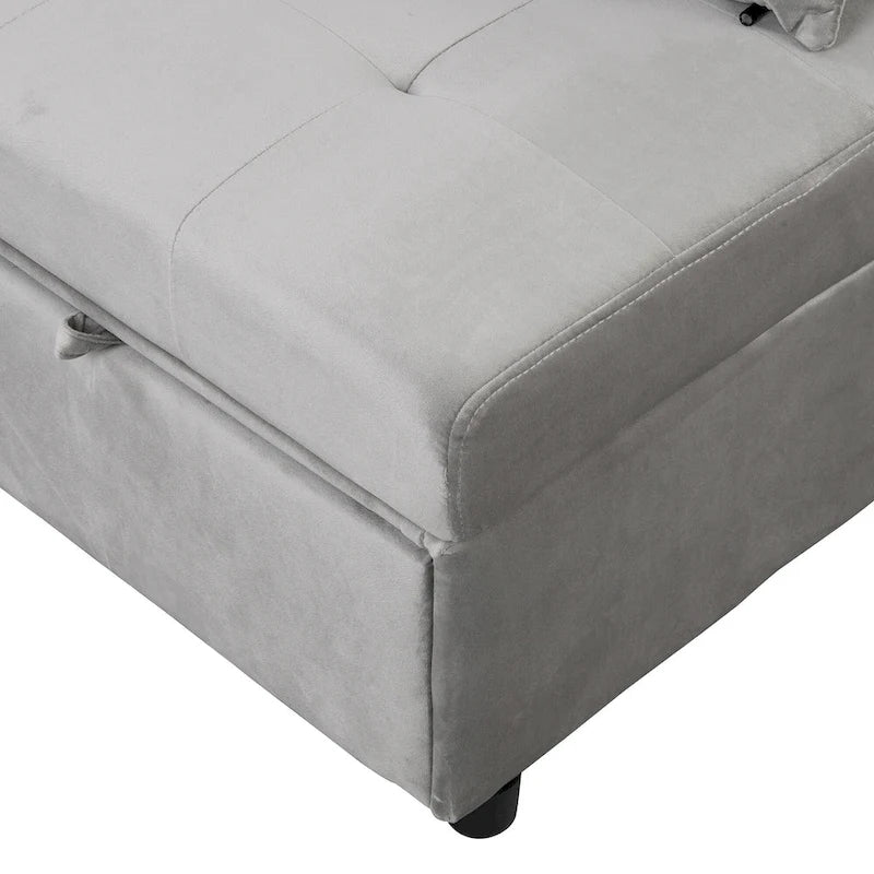 Multi-Functional Folding Ottoman Sofa Bed with Converts to Lounge Chair and Single Bed (264lb Capacity)