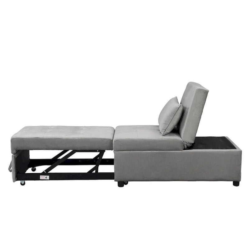 Multi-Functional Folding Ottoman Sofa Bed with Converts to Lounge Chair and Single Bed (264lb Capacity)