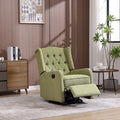 360 Swivel Glider Rocker Manual Recliner with Button-Tufted Backrest and Footrest for Living Room & Bedroom