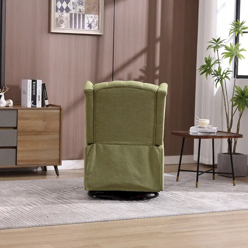 360 Swivel Glider Rocker Manual Recliner with Button-Tufted Backrest and Footrest for Living Room & Bedroom