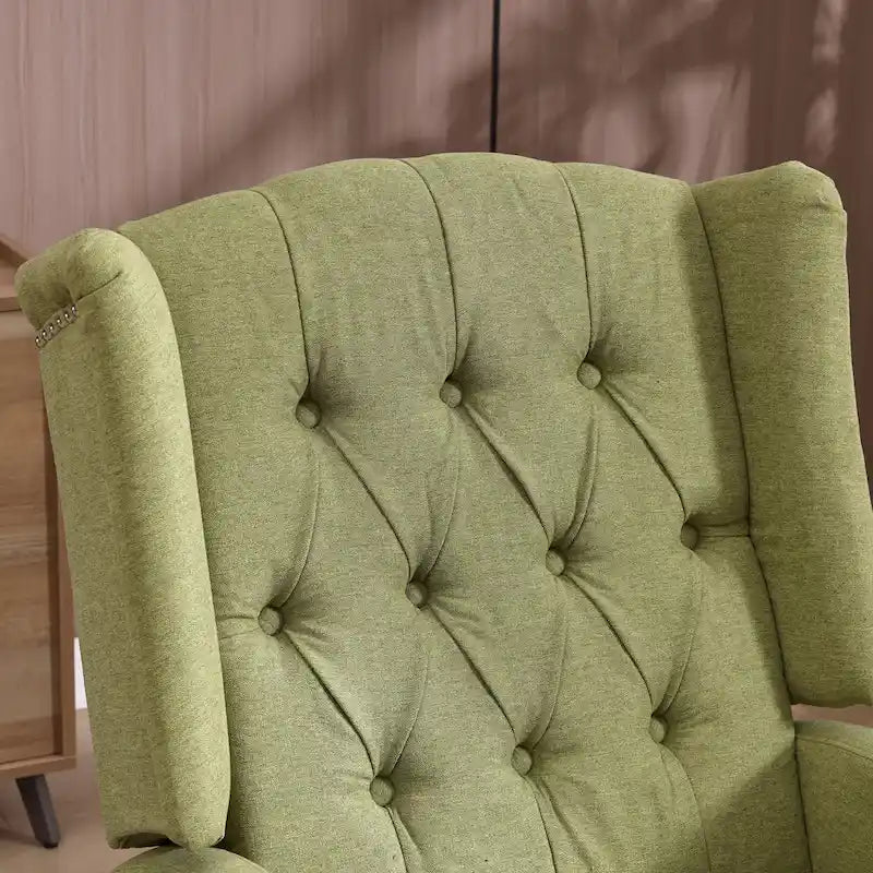 360 Swivel Glider Rocker Manual Recliner with Button-Tufted Backrest and Footrest for Living Room & Bedroom