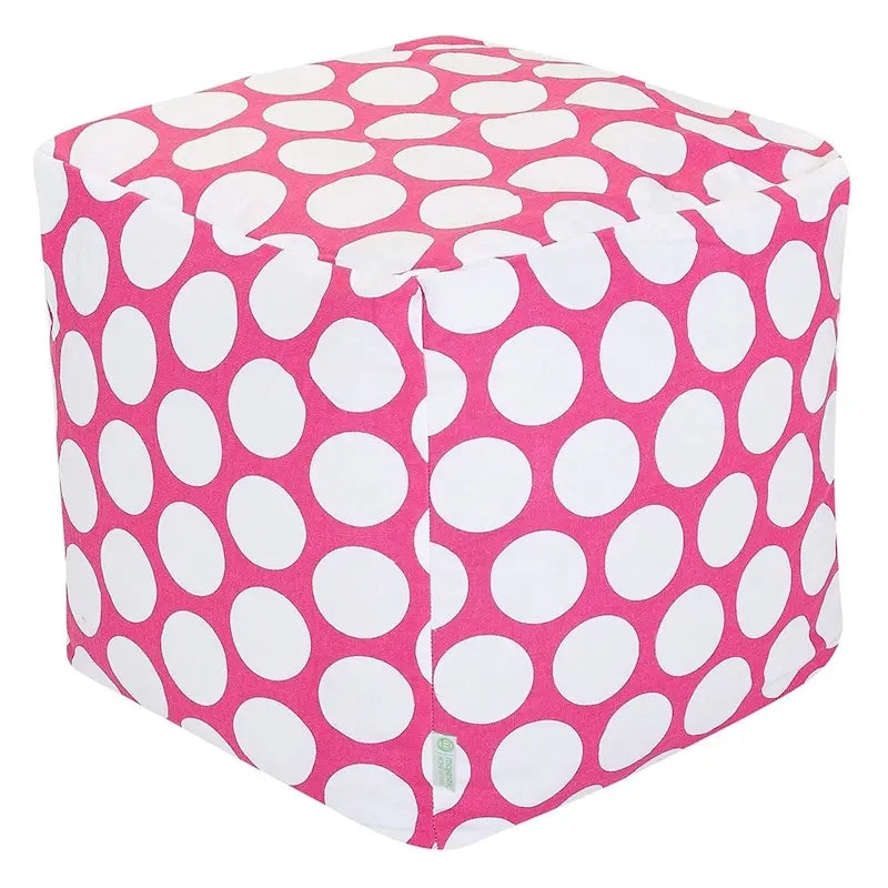 Large Polka Dot Indoor Ottoman Pouf Cube - Small