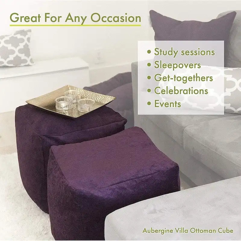 Large Polka Dot Indoor Ottoman Pouf Cube - Small