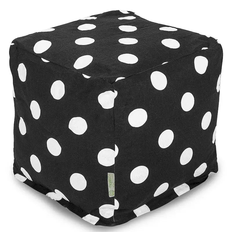 Large Polka Dot Indoor Ottoman Pouf Cube - Small