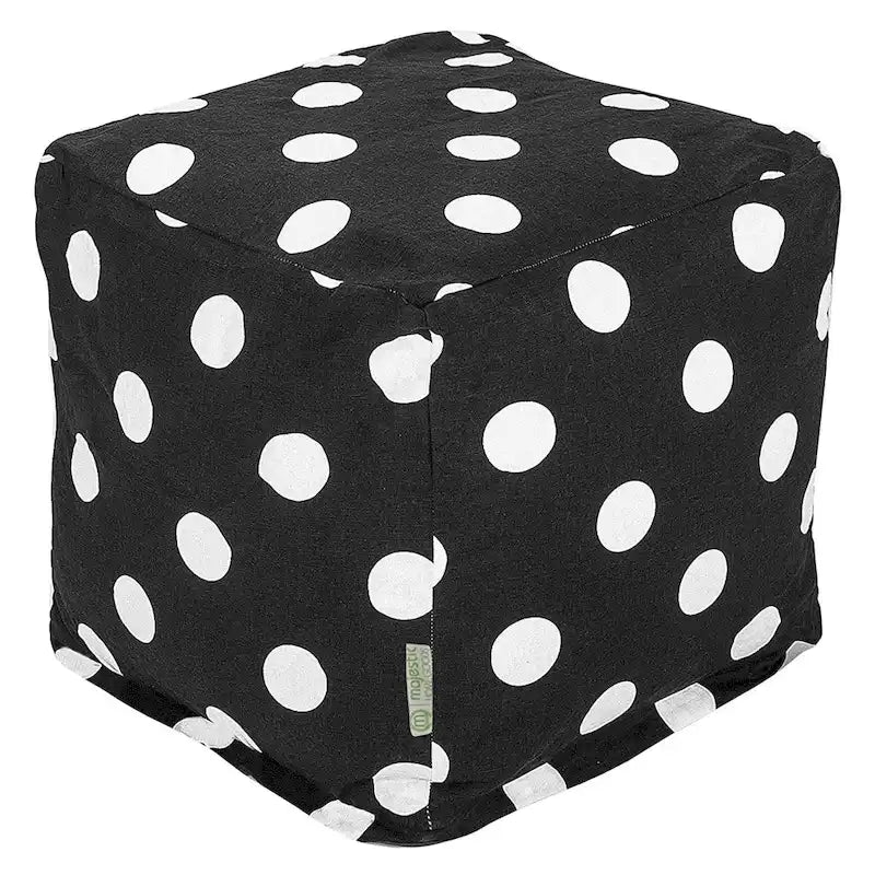 Large Polka Dot Indoor Ottoman Pouf Cube - Small