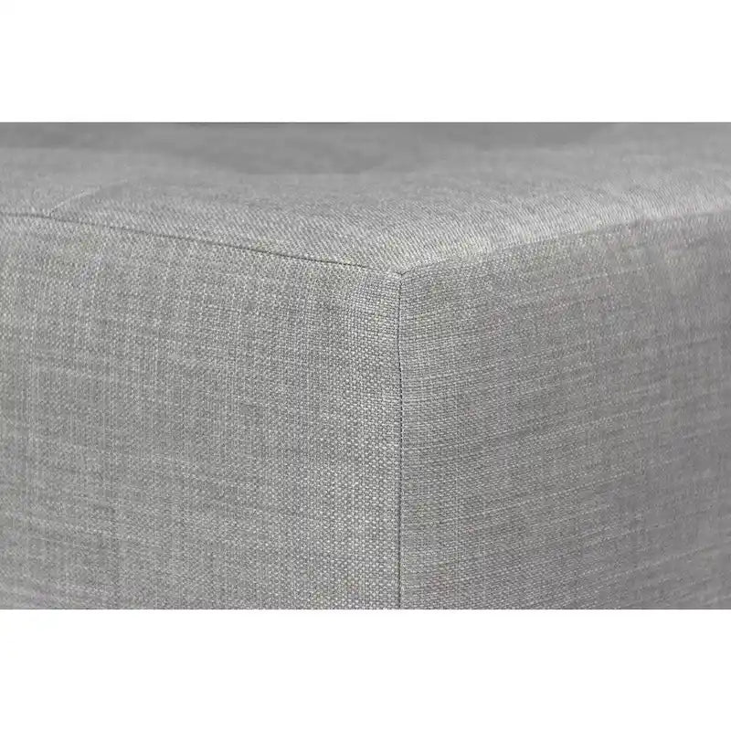 MJL Furniture MAX Squared Decorative Button Tufted Upholstered Grey Firm Ottoman