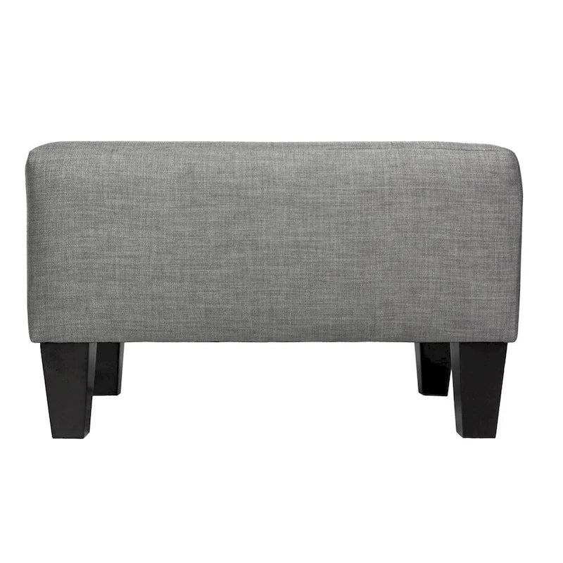 MJL Furniture MAX Squared Decorative Button Tufted Upholstered Grey Firm Ottoman