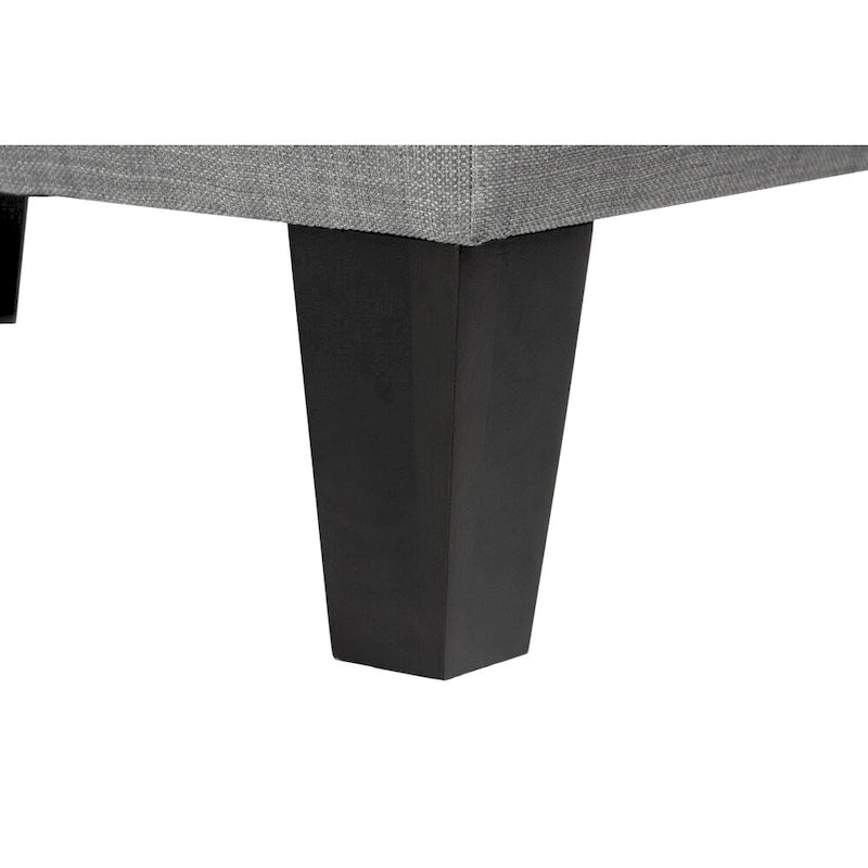 MJL Furniture MAX Squared Decorative Button Tufted Upholstered Grey Firm Ottoman