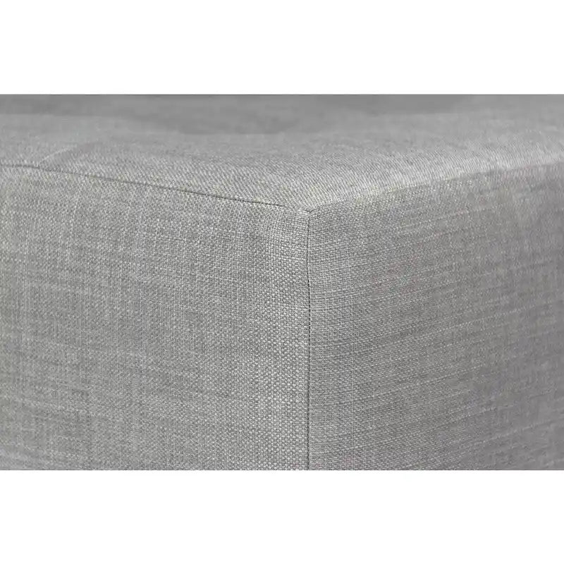 MJL Furniture MAX Squared Decorative Button Tufted Upholstered Grey Firm Ottoman