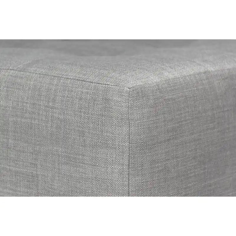 MJL Furniture MAX Squared Decorative Button Tufted Upholstered Grey Firm Ottoman