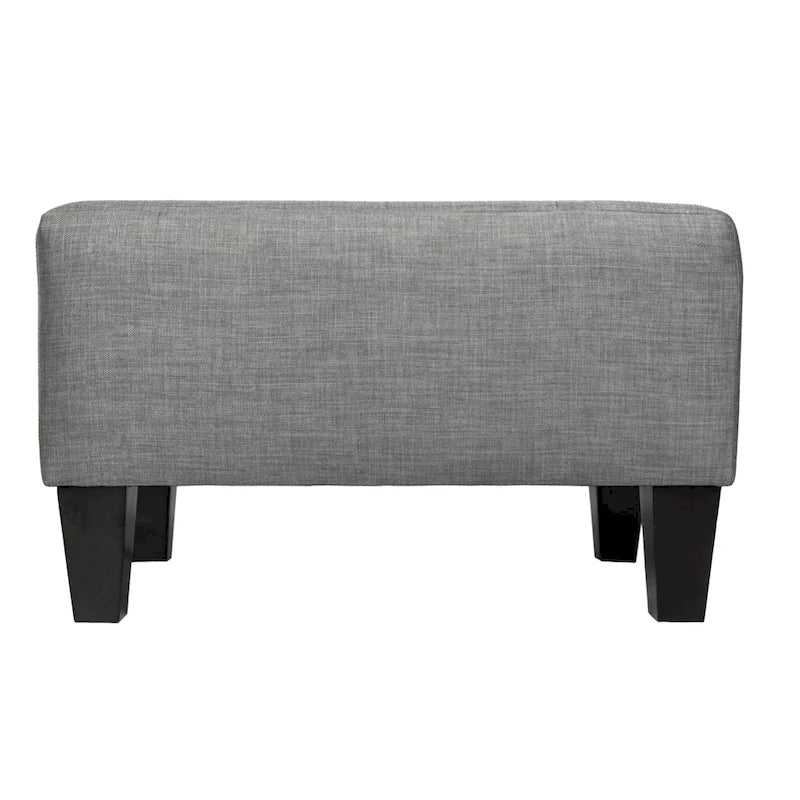 MJL Furniture MAX Squared Decorative Button Tufted Upholstered Grey Firm Ottoman