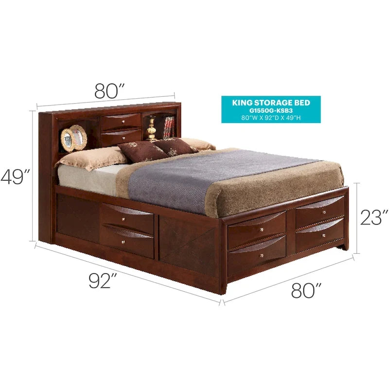 King Storage Bed