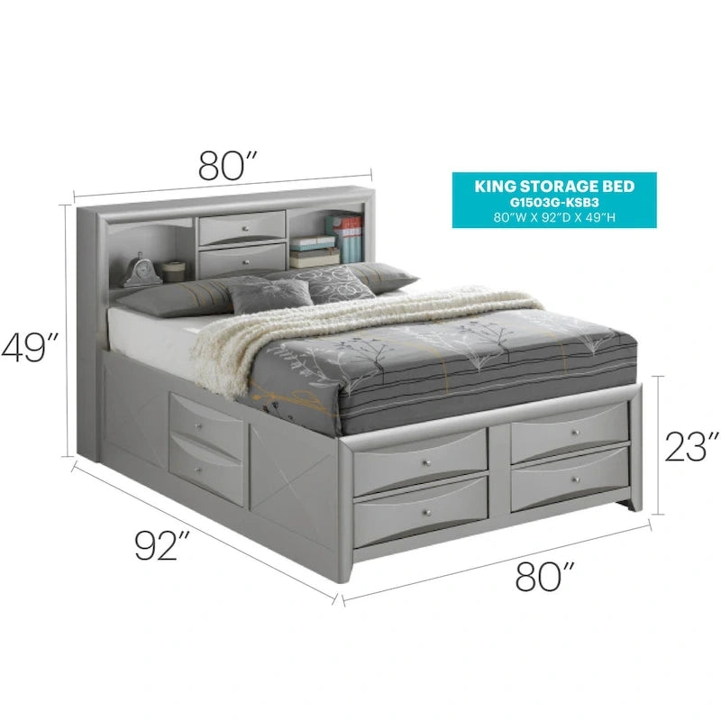 King Storage Bed