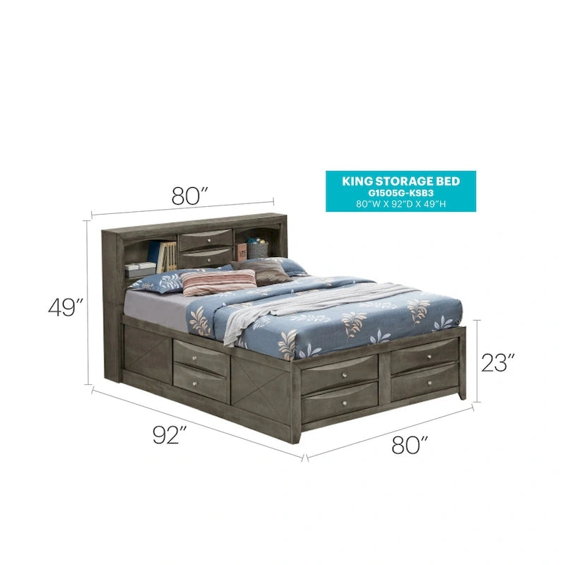 King Storage Bed