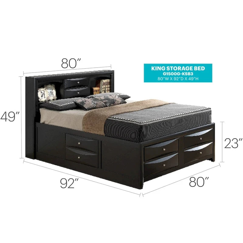 King Storage Bed