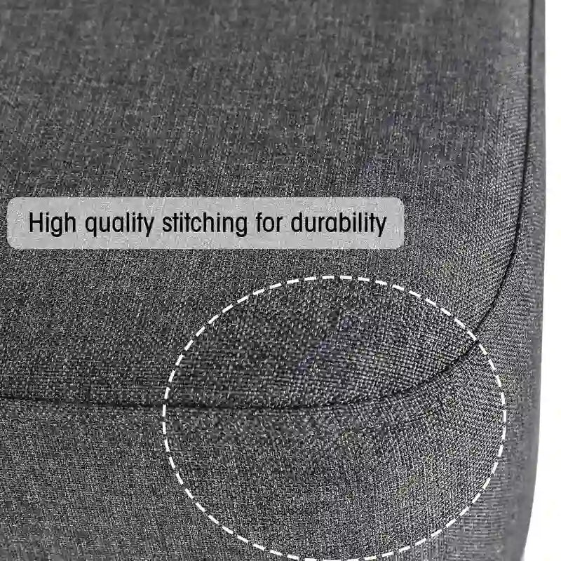 Adeco Square Fabric Ottoman Two-Color Stitching Footrest Stool