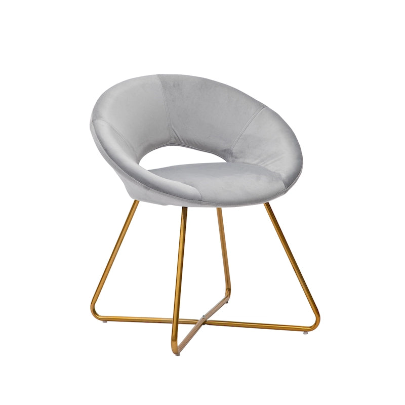 Fauteuil d'appoint, velours, pieds dorés