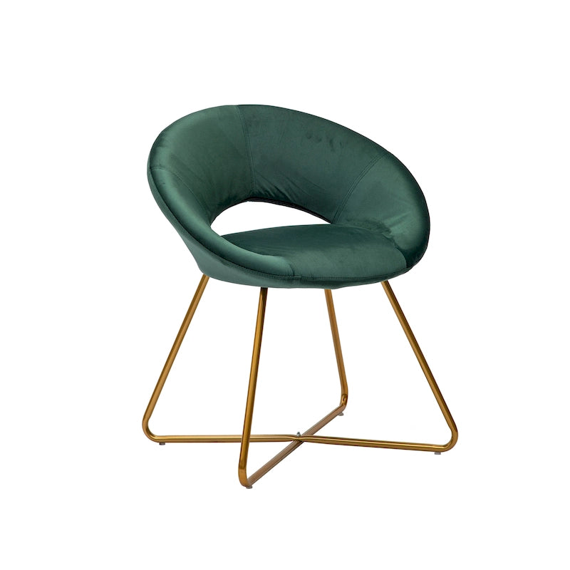 Fauteuil d'appoint, velours, pieds dorés