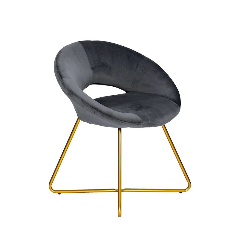 Fauteuil d'appoint, velours, pieds dorés