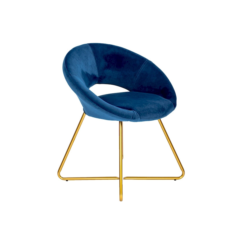 Fauteuil d'appoint, velours, pieds dorés