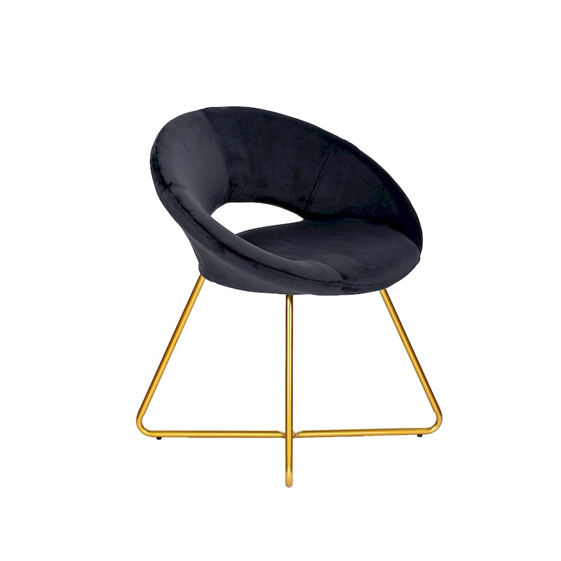 Fauteuil d'appoint, velours, pieds dorés