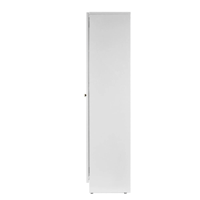59-Inch White French Door Metal Cabinet