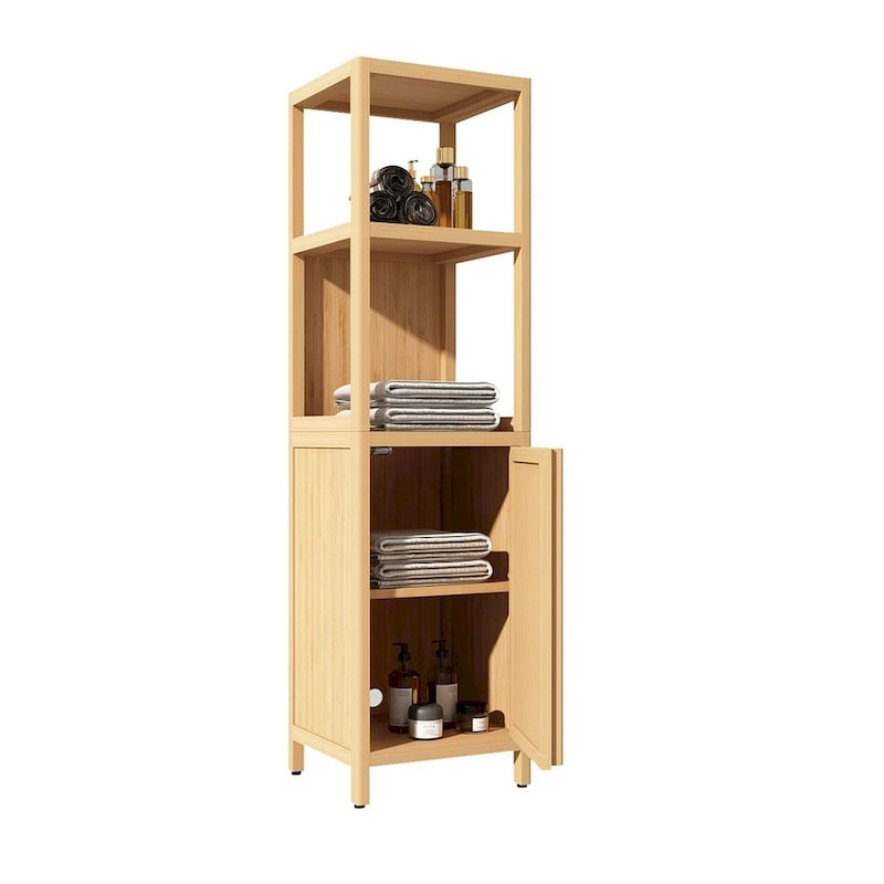 Freestanding Floor Bamboo Storage Cabinet Multifunctional Bathroom Cabinet