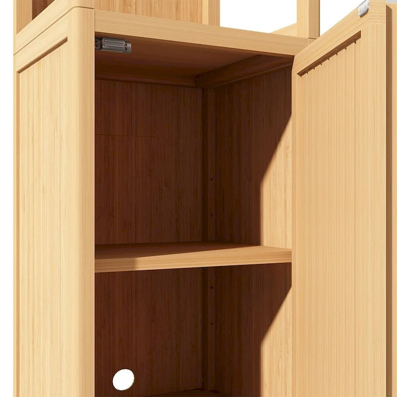 Freestanding Floor Bamboo Storage Cabinet Multifunctional Bathroom Cabinet