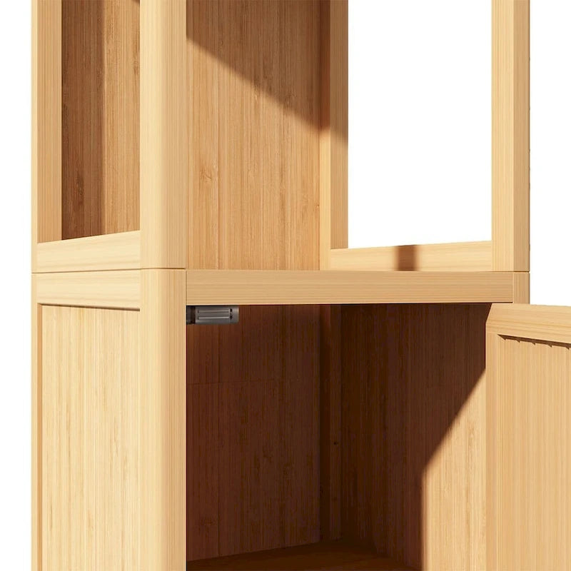 Freestanding Floor Bamboo Storage Cabinet Multifunctional Bathroom Cabinet