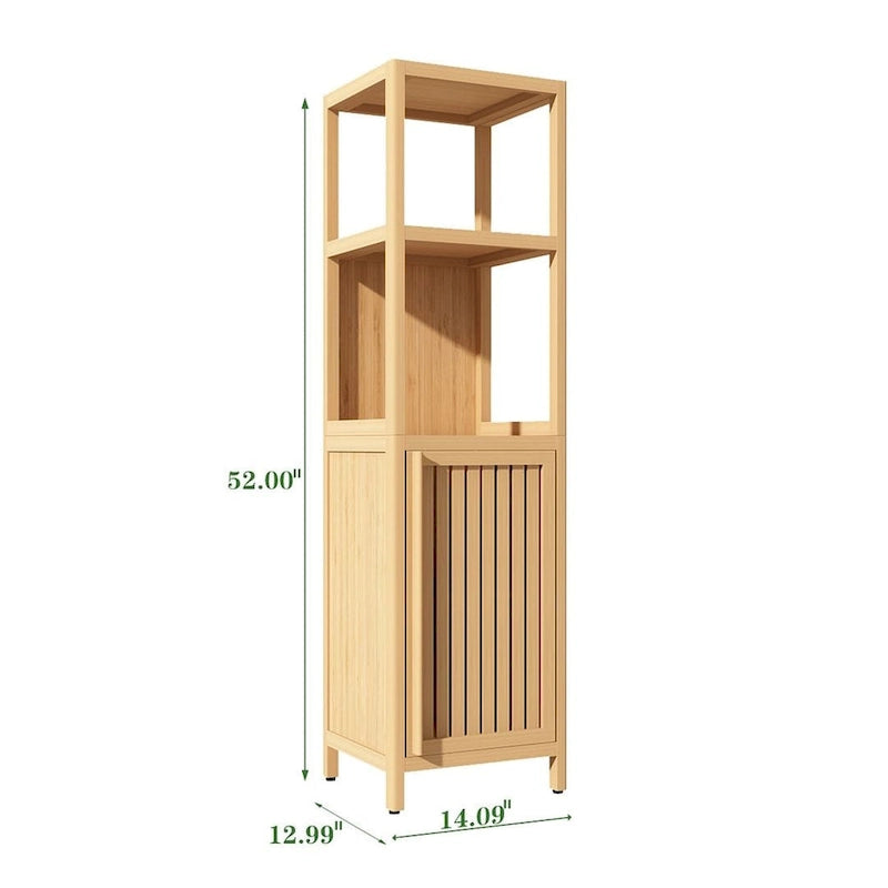 Freestanding Floor Bamboo Storage Cabinet Multifunctional Bathroom Cabinet