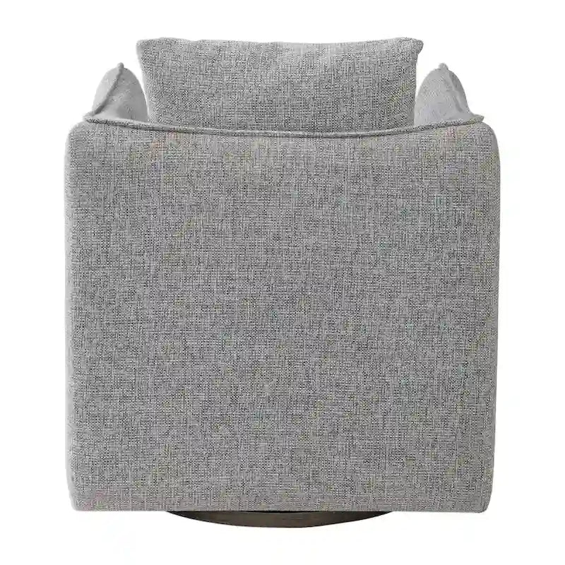 Uttermost Corben 29 Wide Shelter Arm Wood Frame Swivel Accent Chair