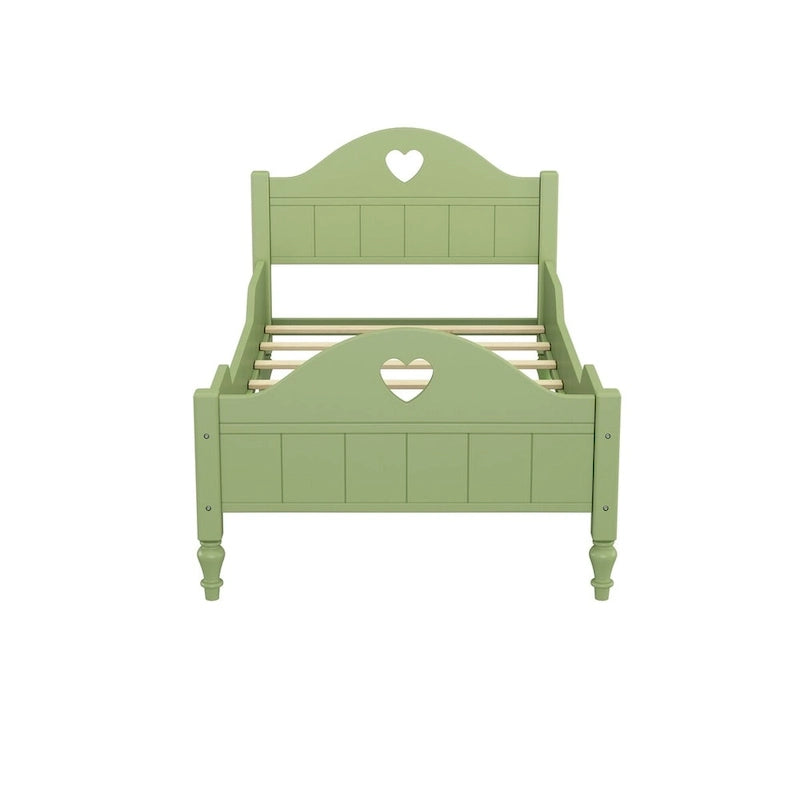 Macaron Twin Size Toddler Bed with Side Safety Rails and Headboard and Footboard,Light Pink
