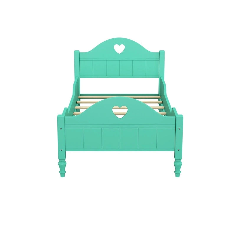 Macaron Twin Size Toddler Bed with Side Safety Rails and Headboard and Footboard,Light Pink