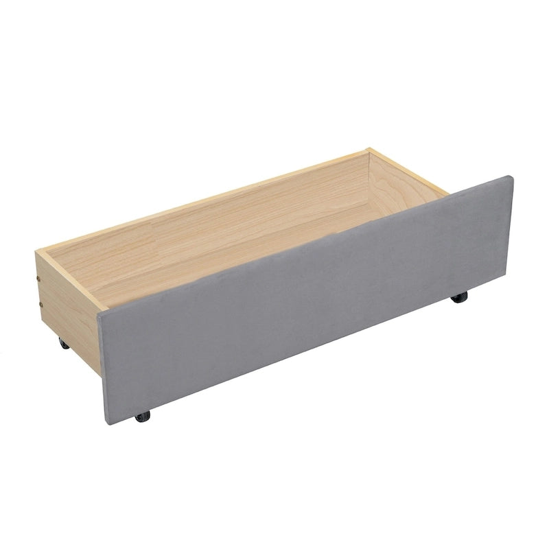 Twin Size Upholstered Daybed with Ergonomic Design Backrest and 2 Drawers